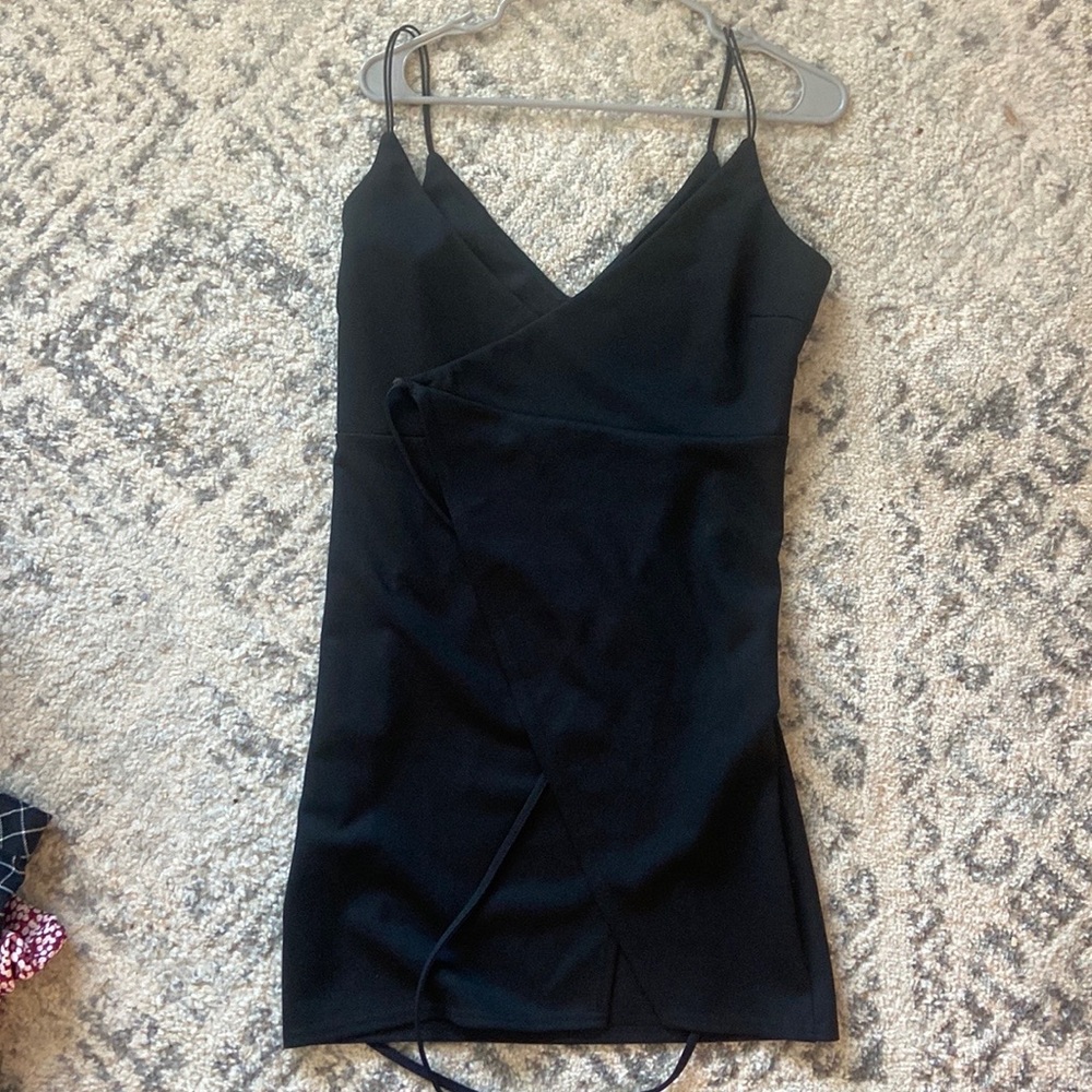 NWT. ASOS Black wrap dress. Size 6